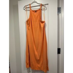 Old Navy Bright Orange Ribbed tank dress